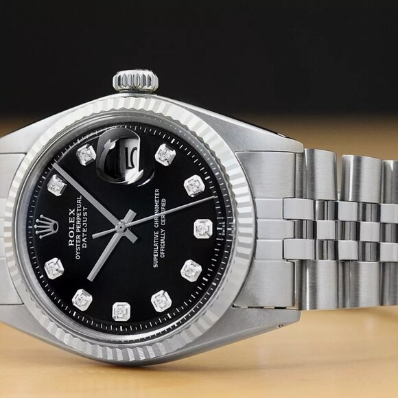 Mens Rolex Datejust 18k Gold Steel Watch W/ Box - Picture 3 of 7